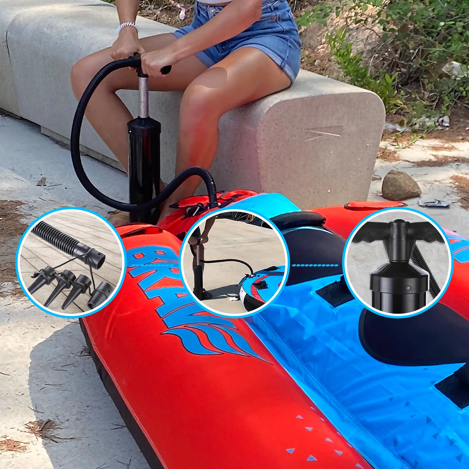 PACK: BRAVE Funtube Triangular + Bomba de aire