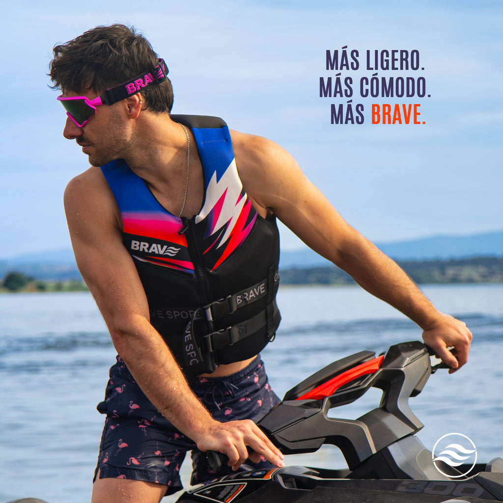 Chaleco Salvavidas para moto de agua BRAVE Neon Thunder 50N Homologado