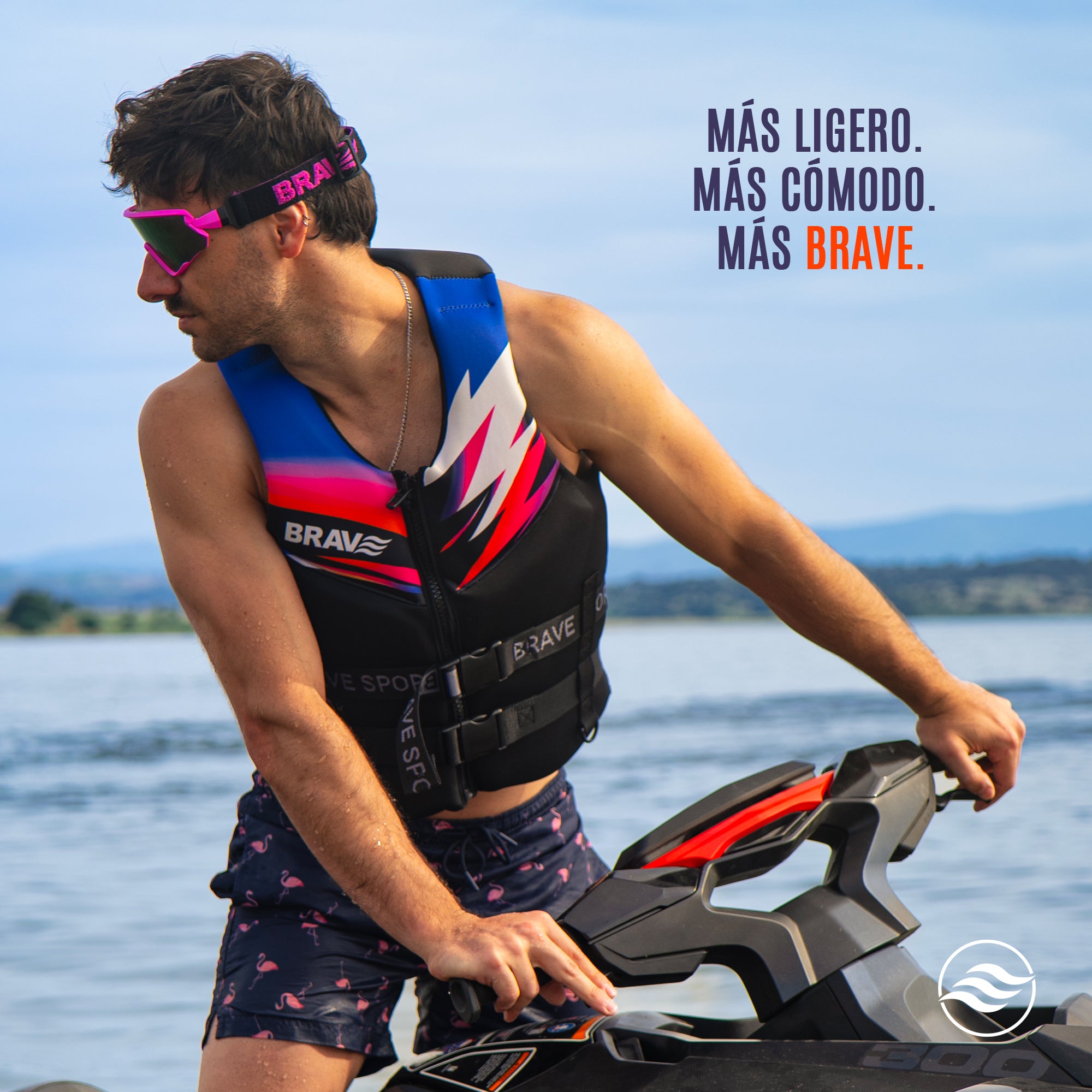 Chaleco Salvavidas para moto de agua BRAVE Neon Thunder 50N Homologado