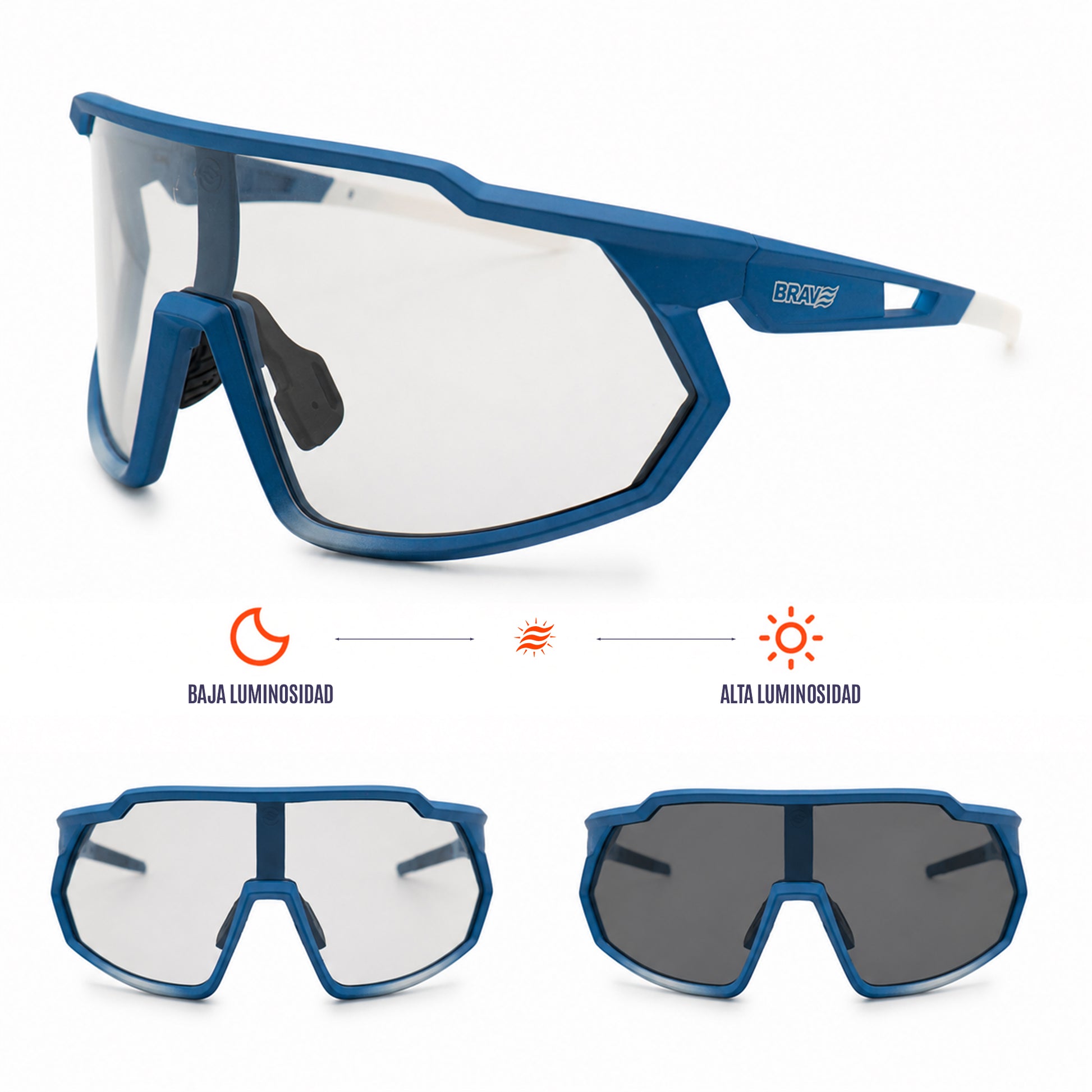 Gafas deportivas fotocromáticas azules sky flow