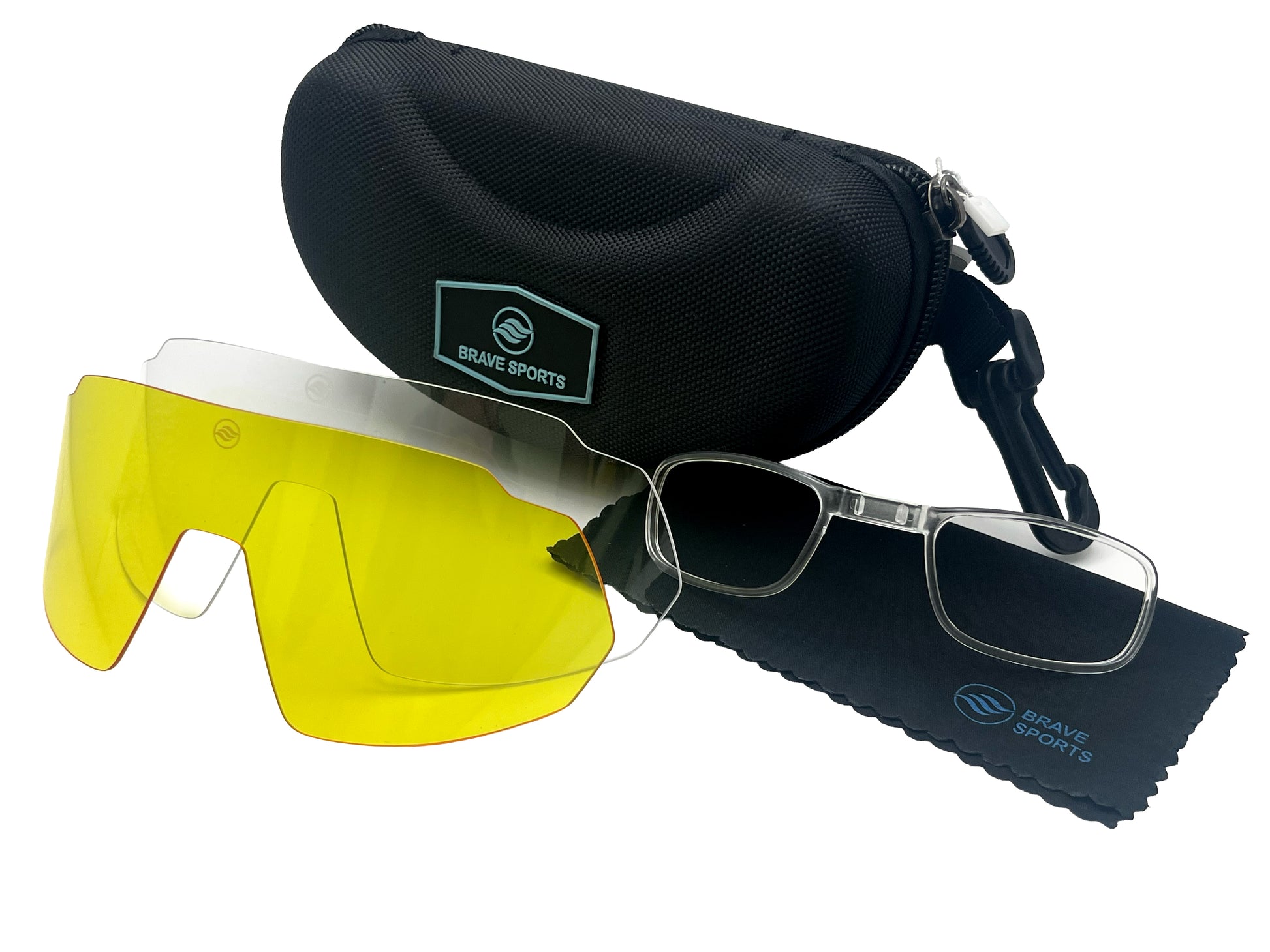 GAFAS DEPORTIVAS FOTOCROMÁTICAS BLANCAS BRAVE PULSE CLEAR MOVE CON VARIOS CRISTALES DE REPUESTO Y CLIP ÓPTICO