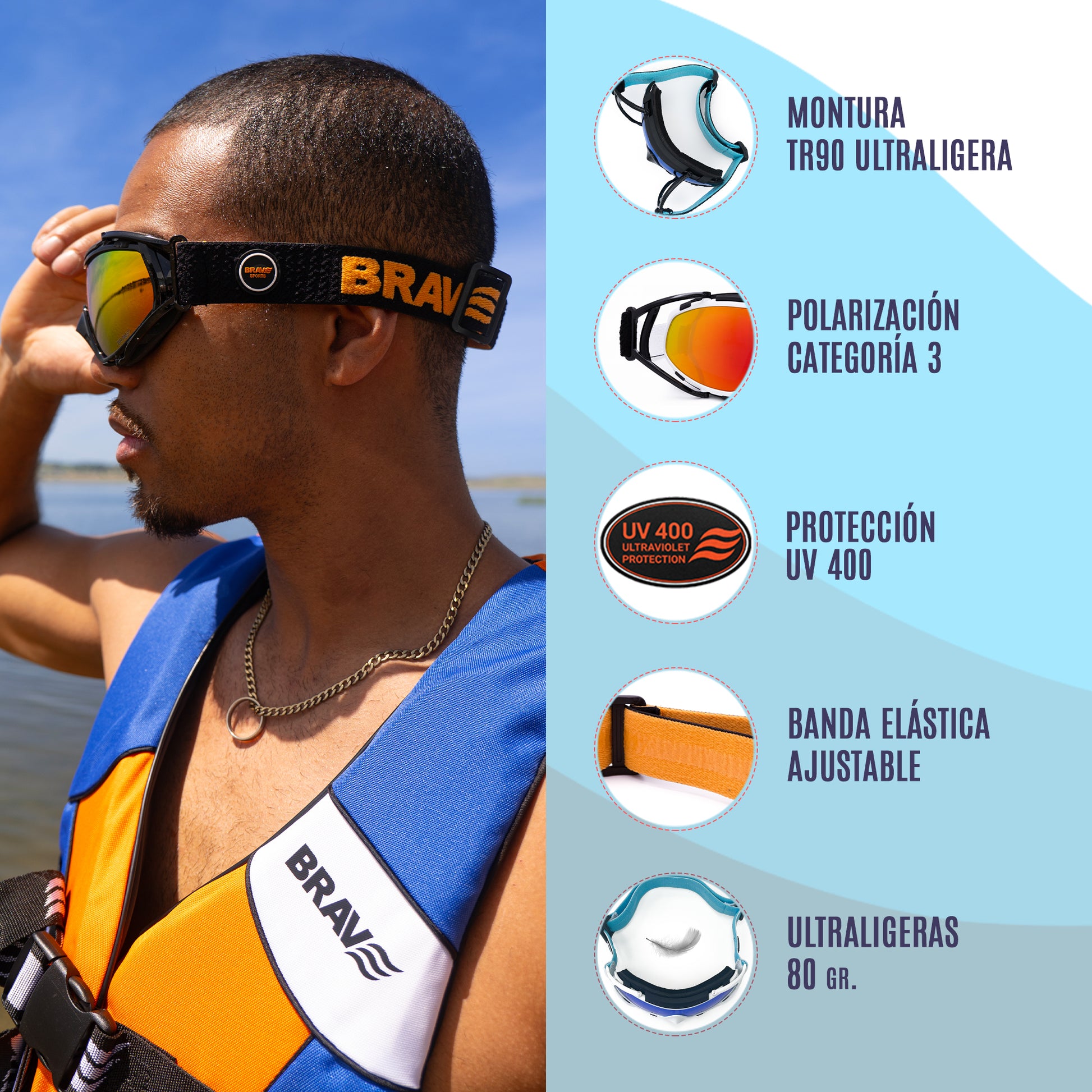 Gafas deportivas para agua o nieve SOLAR RUN caracteristicas