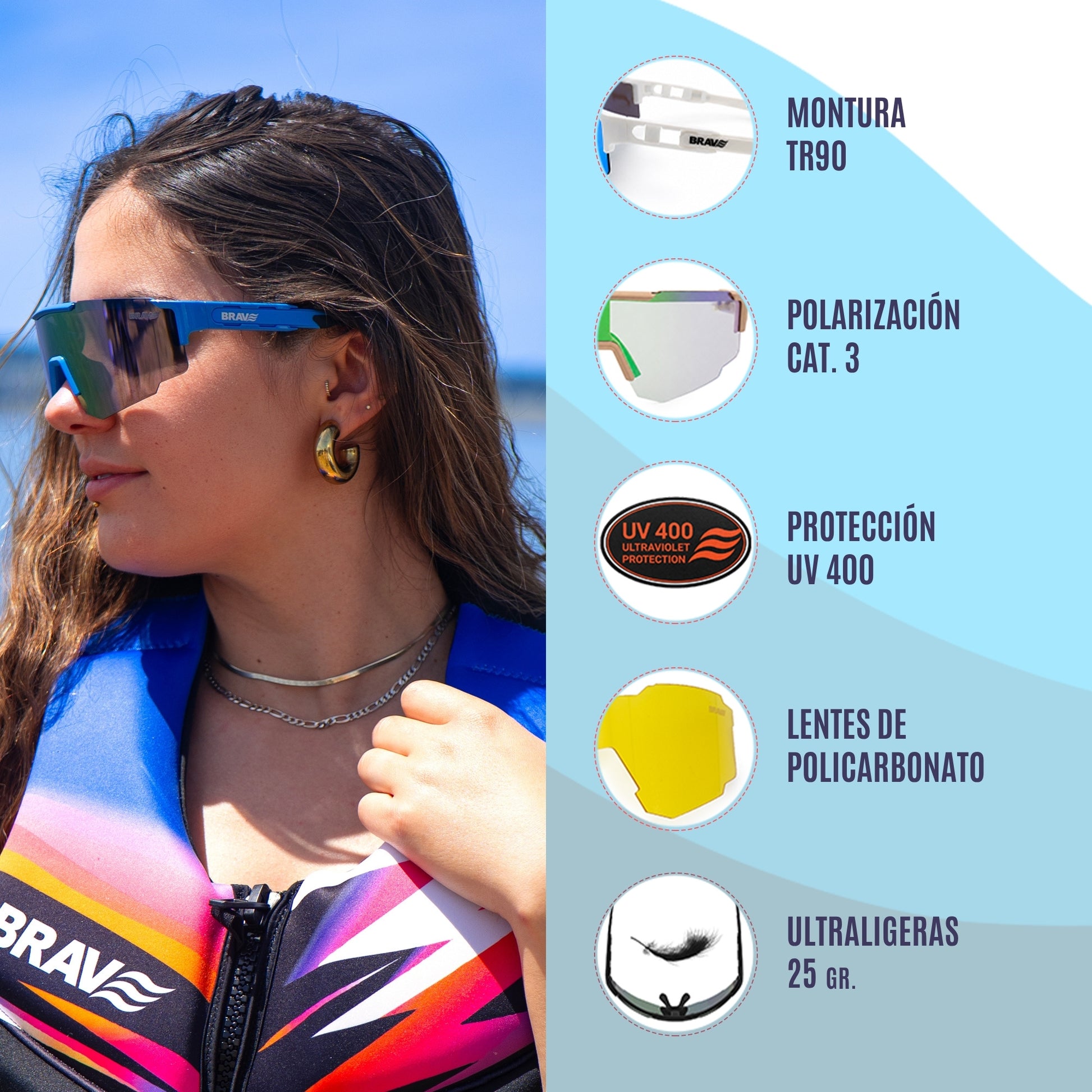características gafas deportivas Brave NEON WAVE